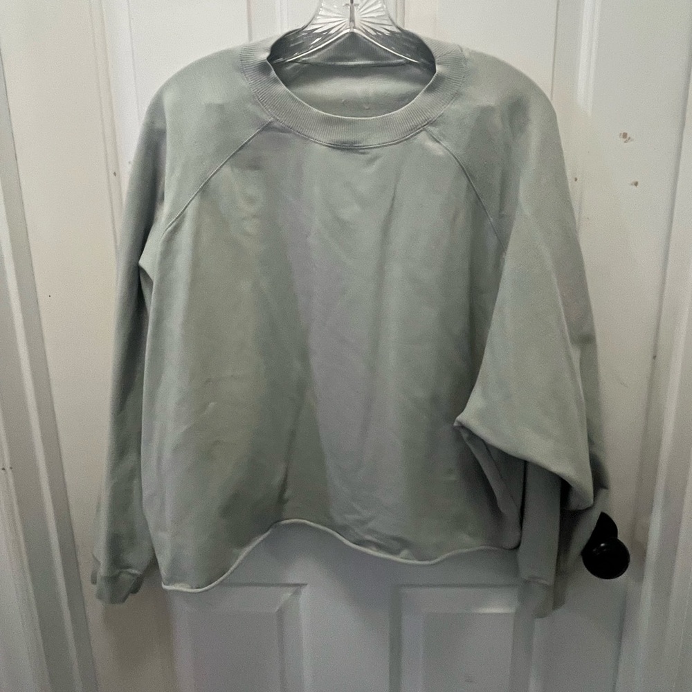 💕 VGUC Vuori Women’s Oversized Green Terry Crewneck Sweatshirt - Sz Large